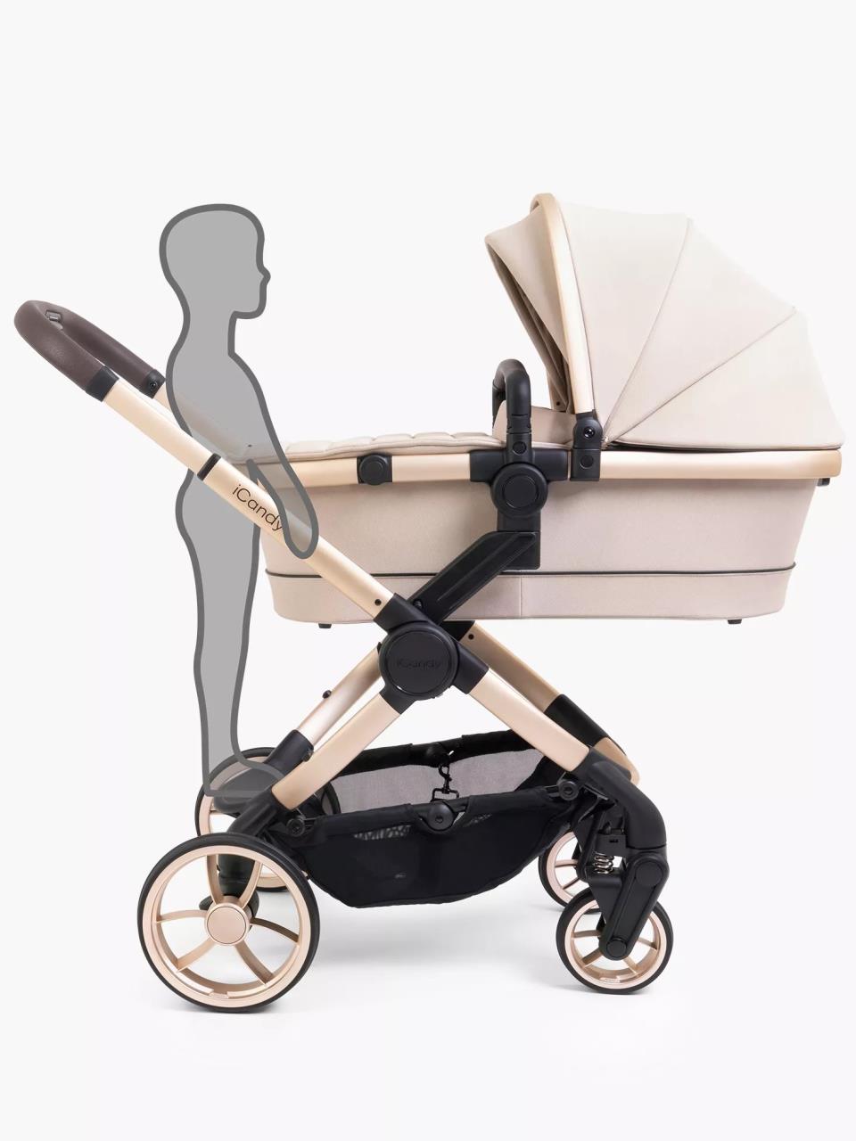 Peach 7 Kinderwagen Complete Bundle Biscotti – Babywanne, Parasol & Fußsack | iCandy