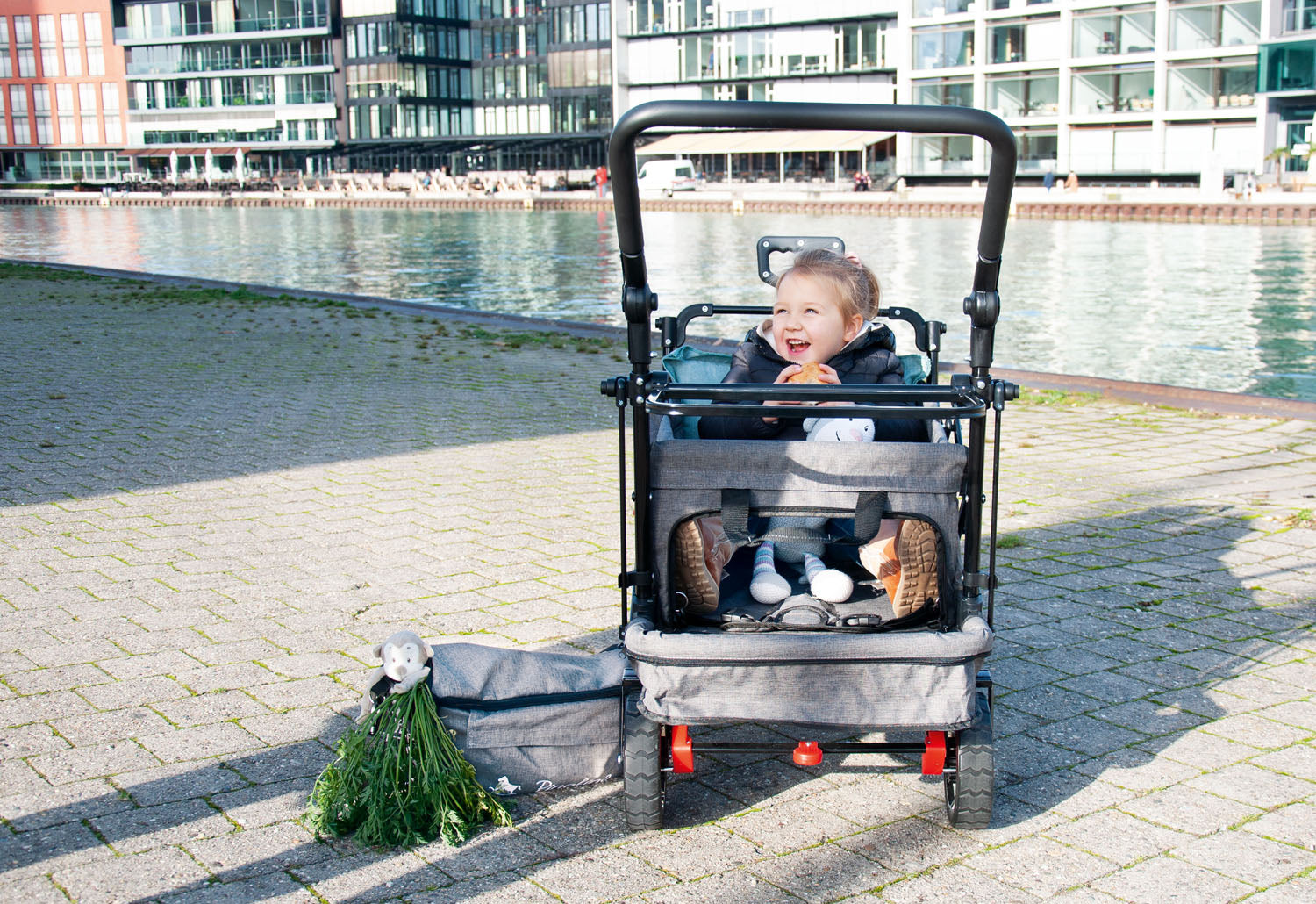 Klappbollerwagen „AddPlus“ – Grau Meliert