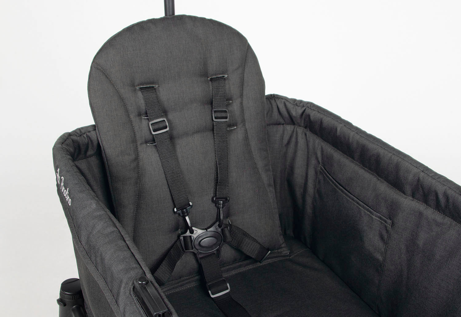 Pinolino 2-in-1 Kinder- und Bollerwagen Cubi Schwarz - Faltbar mit Sonnendach