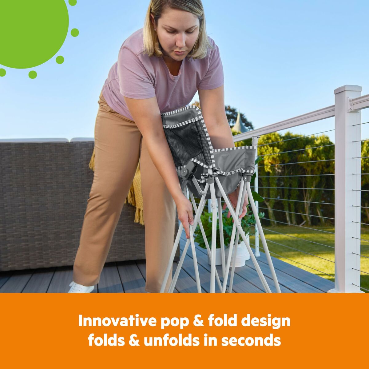 Hochstuhl Bright Starts Pop N Dine Grau