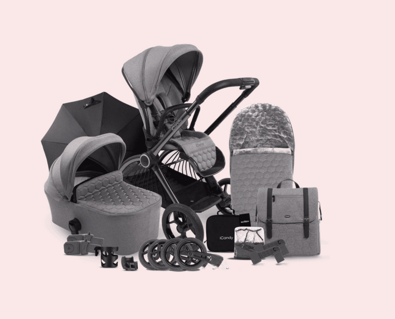 iCandy Core Summer Bundle – Kinderwagen mit Babywanne & Sonnenschutz-Zubehör | iCandy