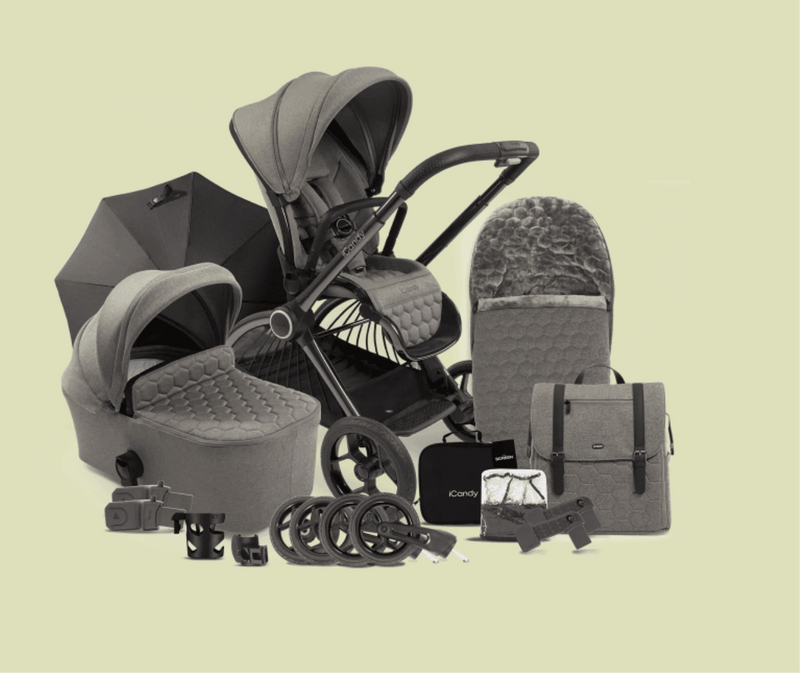 iCandy Core Summer Bundle – Kinderwagen mit Babywanne & Sonnenschutz-Zubehör | iCandy