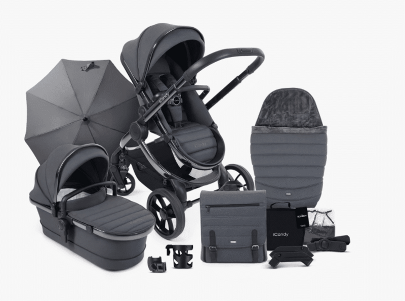 Peach 7 Kinderwagen Complete Bundle – Babywanne, Parasol & Fußsack | iCandy