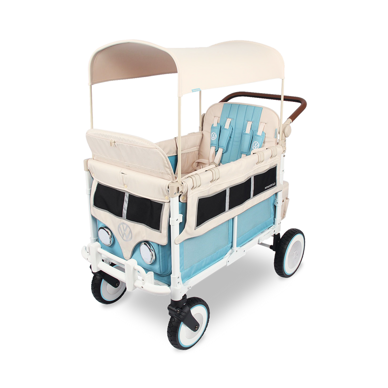 WonderFold VW4 Volkswagen Bollerwagen für 4 Kinder – Bondi Blue