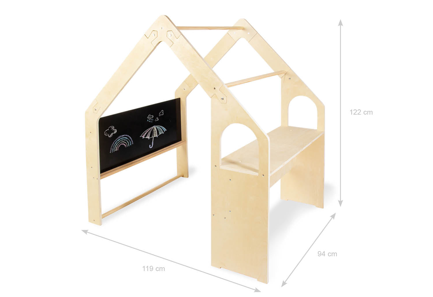 Spielhaus „Thilda“ mit Stoffdach „Kleine Flitzer“ – 3-teiliges Set