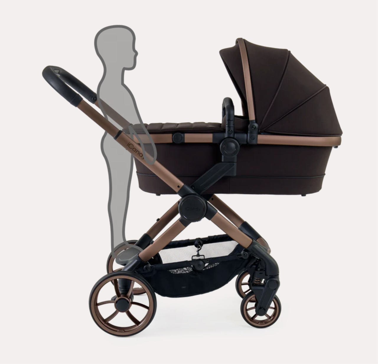 Peach 7 Kinderwagen Complete Bundle – Babywanne, Parasol & Fußsack | iCandy