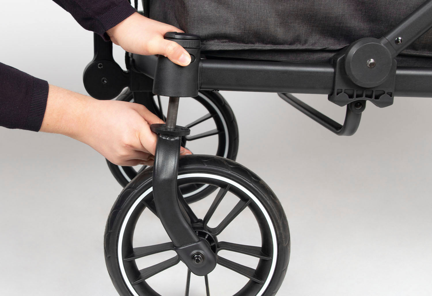 Pinolino 2-in-1 Kinder- und Bollerwagen Cubi Schwarz - Faltbar mit Sonnendach