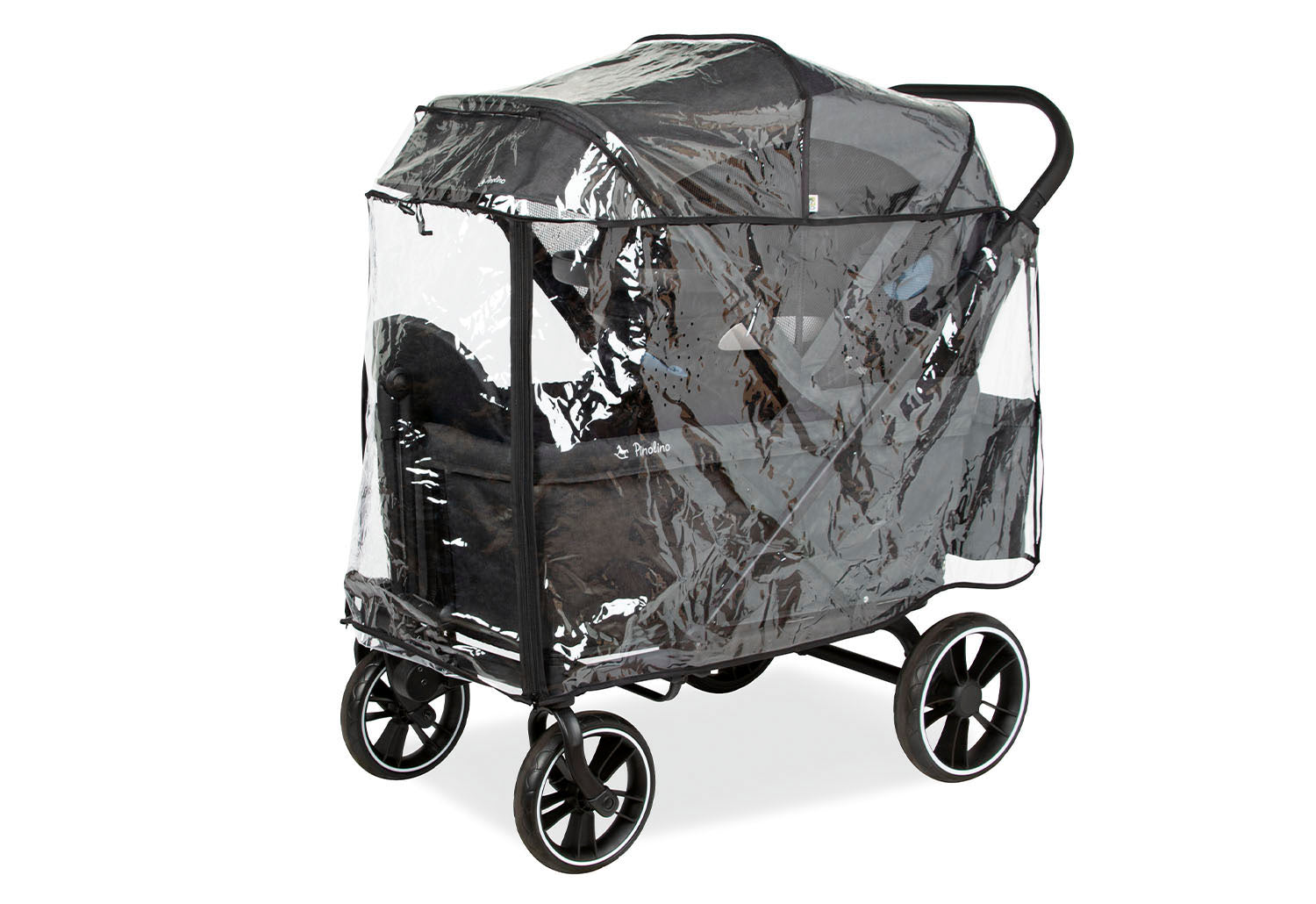 Pinolino 2-in-1 Kinder- und Bollerwagen Cubi Schwarz - Faltbar mit Sonnendach