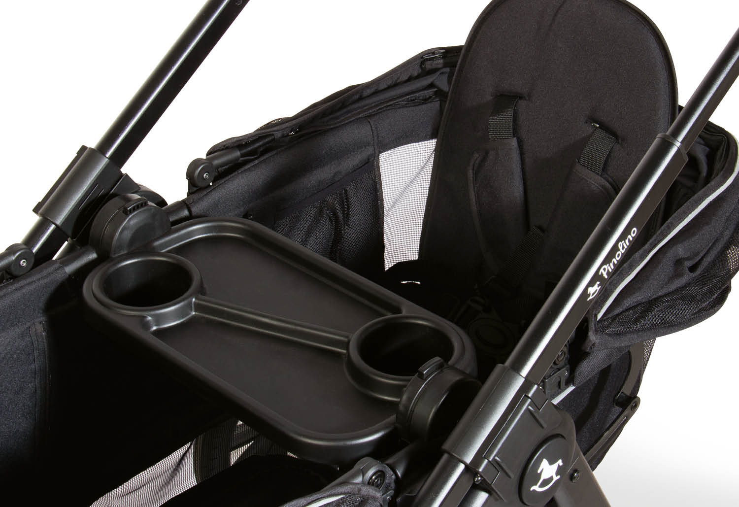 Pinolino 2-in-1 Kinder- und Bollerwagen Cubi Schwarz - Faltbar mit Sonnendach