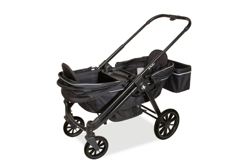 Pinolino 2-in-1 Kinder- und Bollerwagen Cubi Schwarz - Faltbar mit Sonnendach