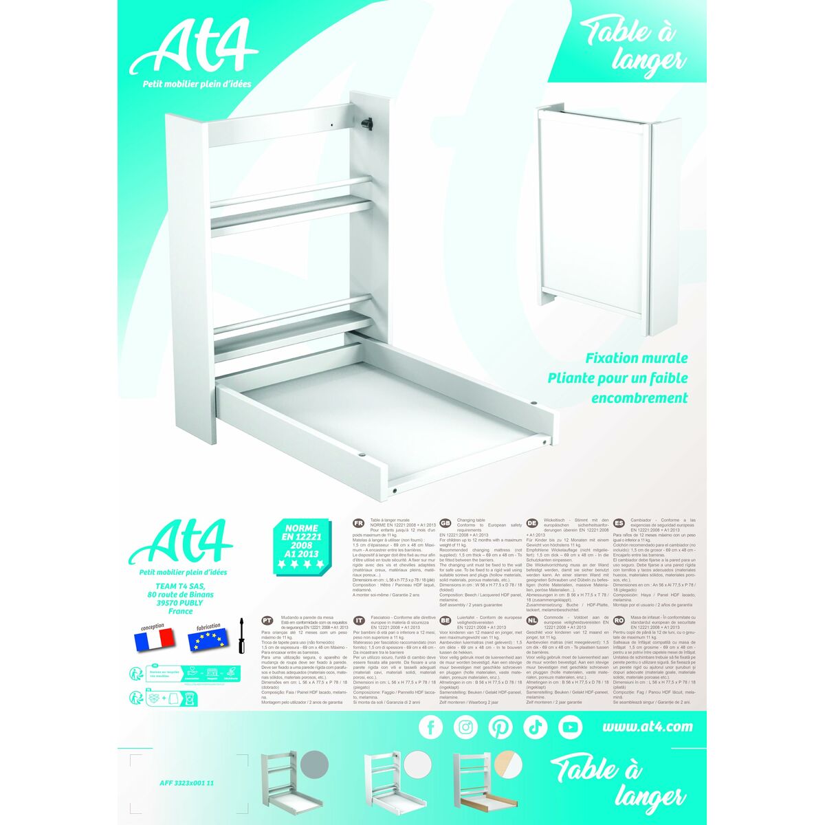 Wickelkommode 56 x 77,5 x 78 cm