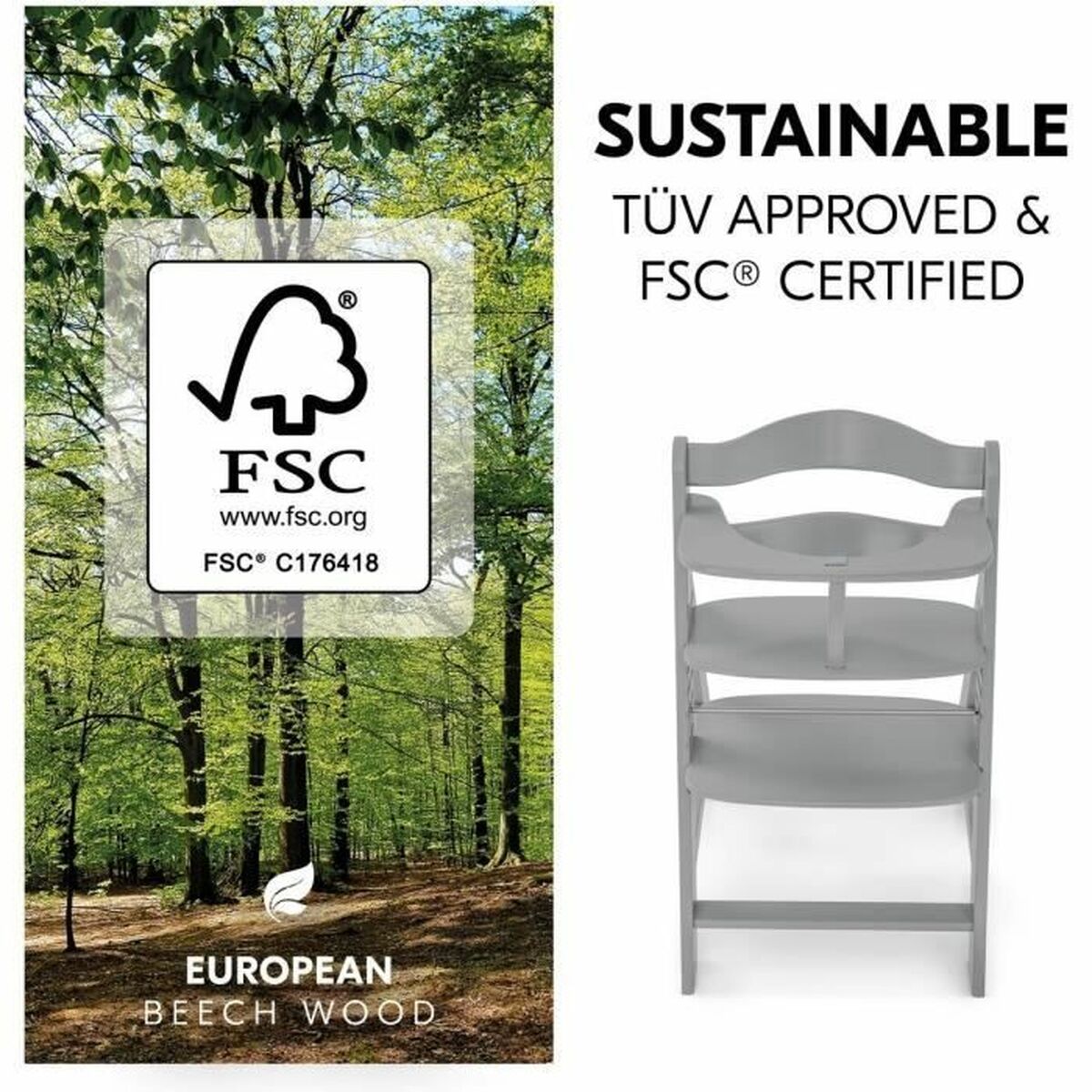 Hochstuhl Hauck Grau