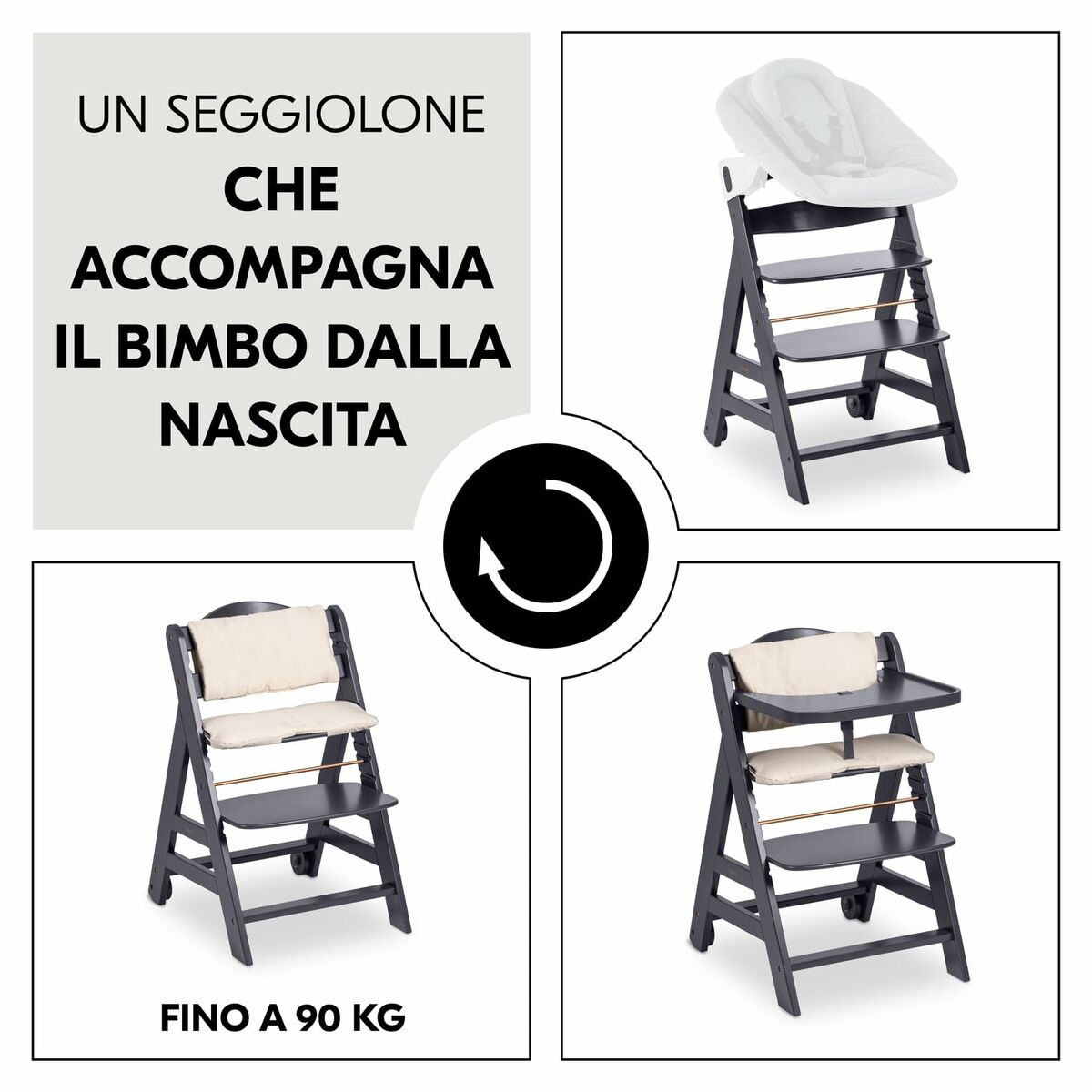 Hochstuhl Hauck Braun Dunkelgrau