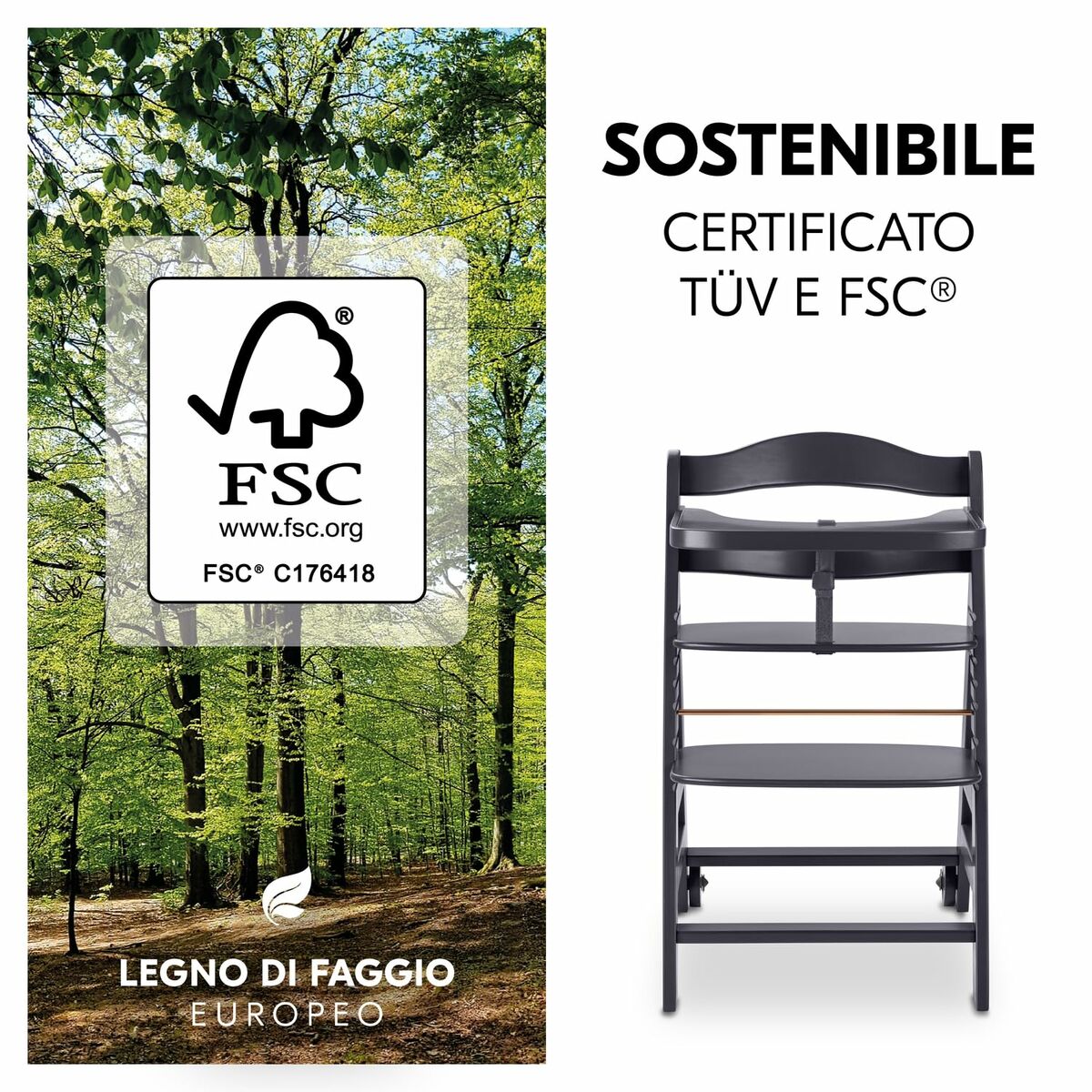 Hochstuhl Hauck Braun Dunkelgrau