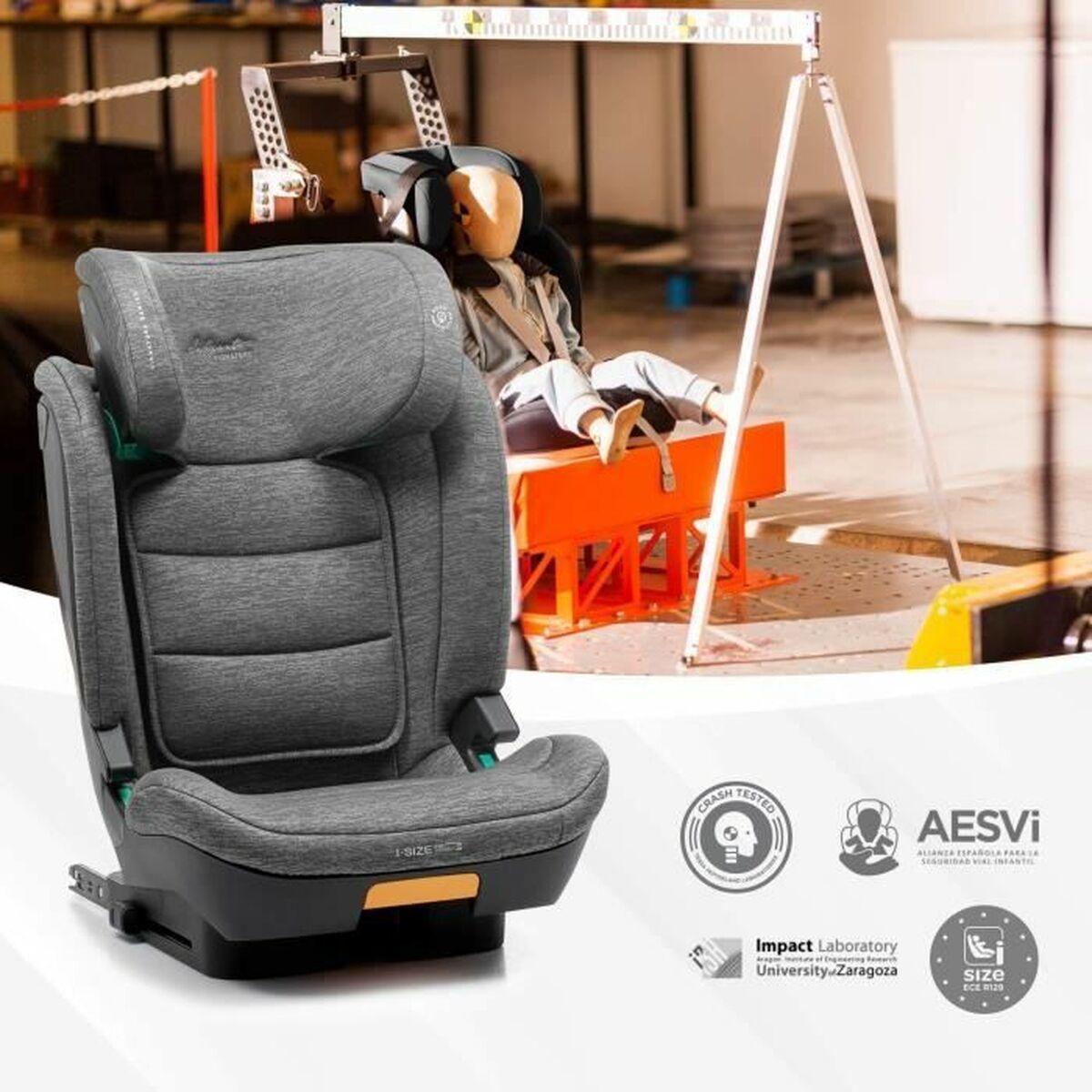 Kindersitz Babyauto CAPAX GREY DOBBY Grau II (15-25 kg) Für Kinder ECE R129