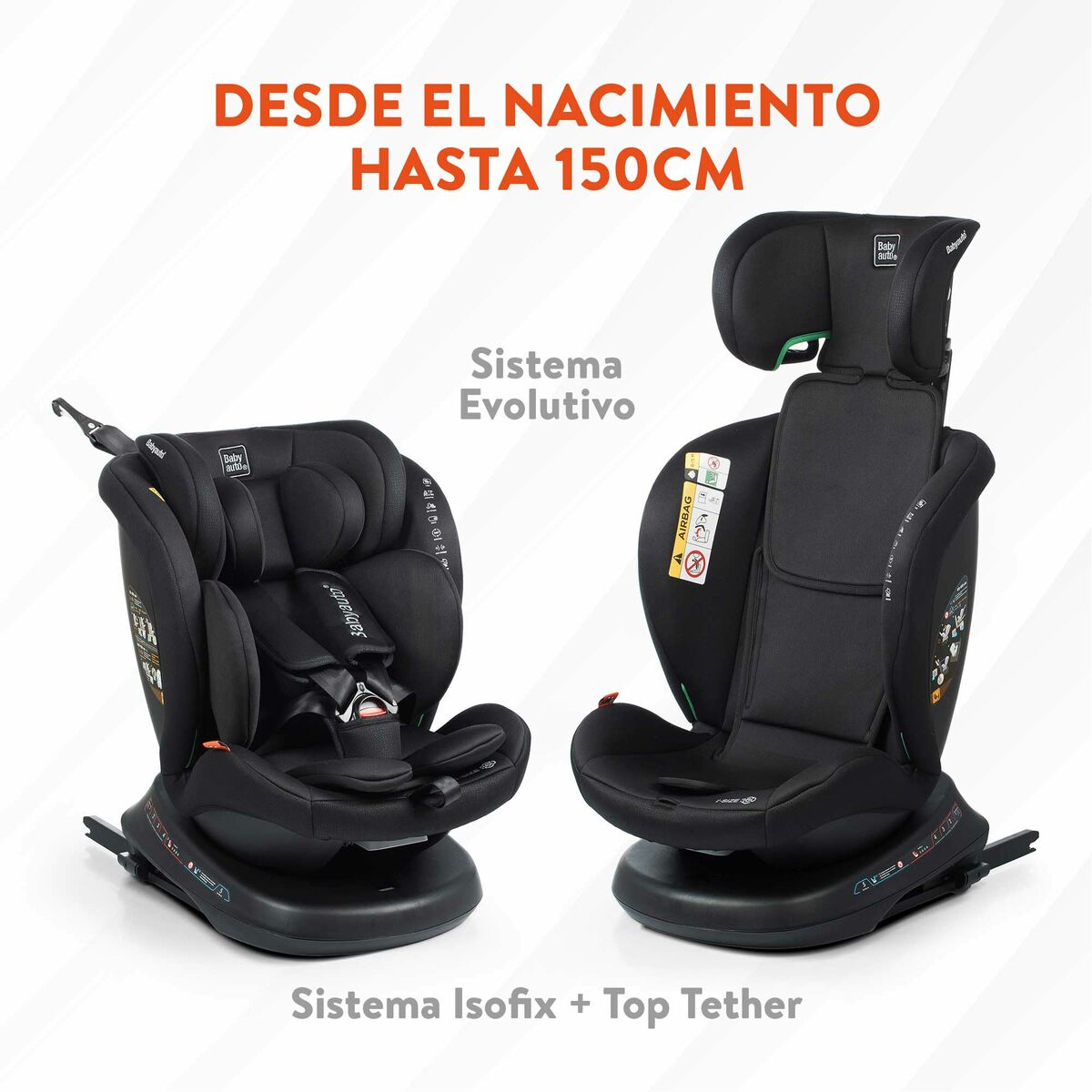 Kindersitz Babyauto RODIA Schwarz 0 (de 0 a 10 kilos) I (9 - 18 kg) II (15-25 kg) III (22 - 36 kg) Für Kinder ECE R129/04